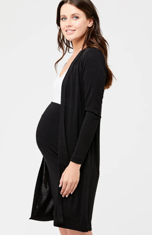 Women's Ripe maternity black knee length maternity & post natal cardigan