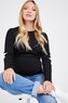 Women's Black Long sleeve cotton Maternity & Post Natal top with star detail on elbows