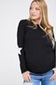 Women's Black Long sleeve cotton Maternity & Post Natal top with star detail on elbows