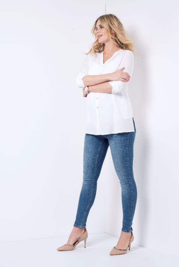 Buy Seraphine Blue Organic Over Bump Skinny Maternity Jeans from Next  Luxembourg