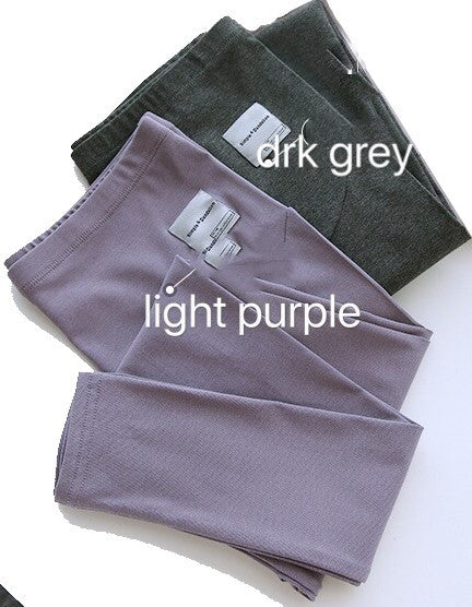 Women's Super Soft stretchy Ribbed cotton over the bump Maternity leggings in Light Mauve Or Dark Grey